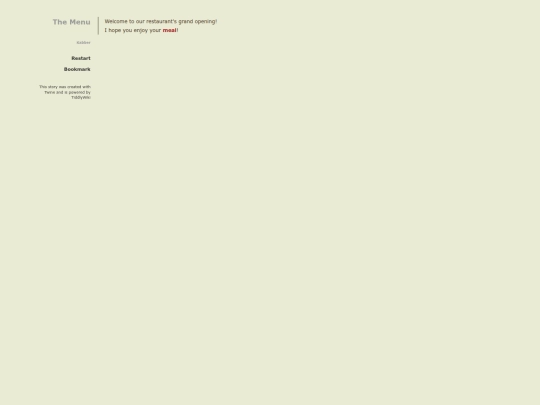 Menu screenshot