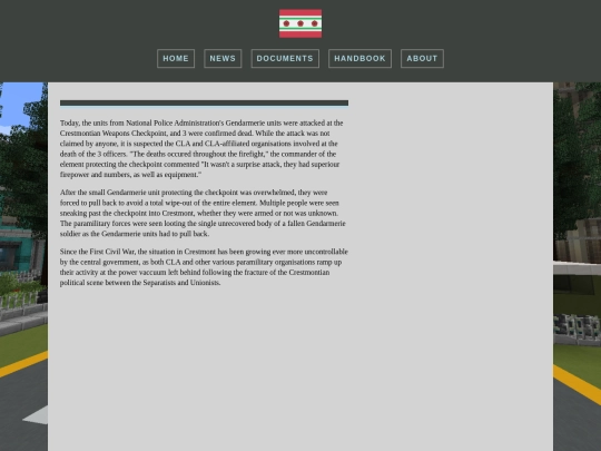 posts/2022-10-16-Attack_on_Gendarmerie_protecting_Crestmontian_Checkpoint screenshot