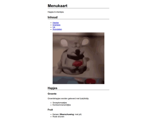menu screenshot