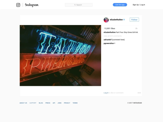 instagram/tattoo screenshot