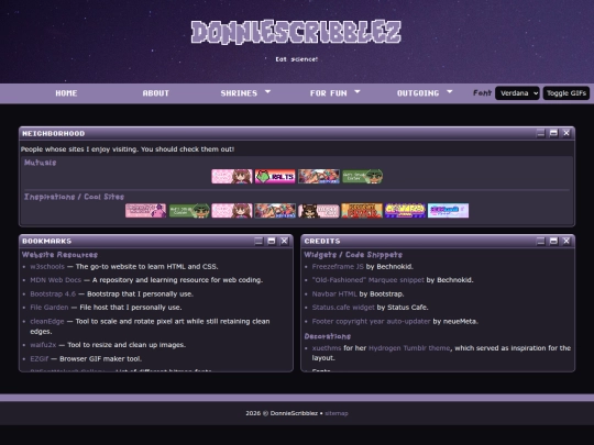 links screenshot