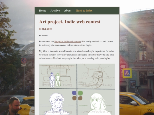 blog/posts/2025-10-12-Art-project,-Indie-web-contest screenshot