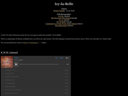 music/icylabelle screenshot