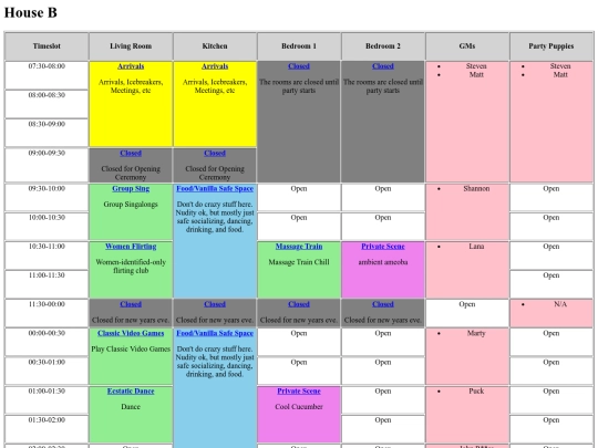 schedule screenshot
