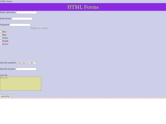 HTMLForms screenshot