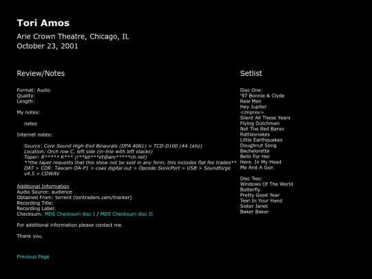 a/amos-tori-2001-10-23 screenshot