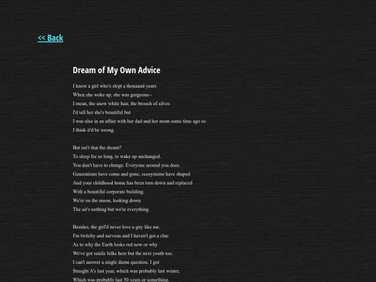 poetry/advice screenshot