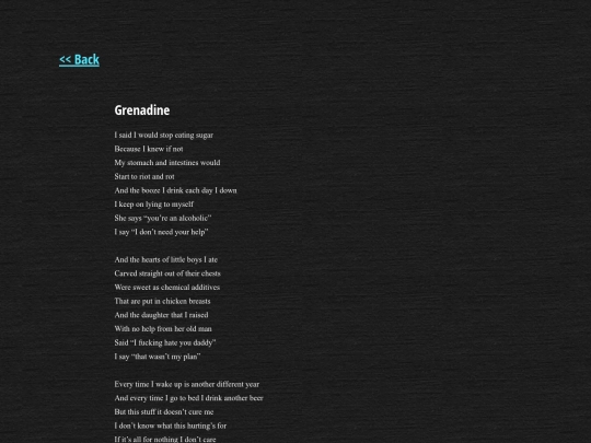 poetry/grenadine screenshot