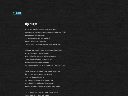 poetry/tigerseye screenshot