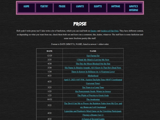 prose screenshot