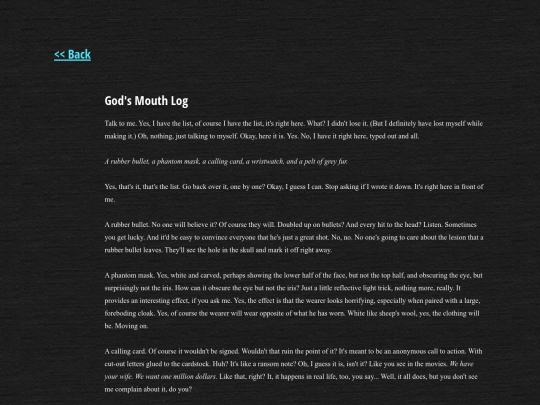 prose/mouthlog screenshot