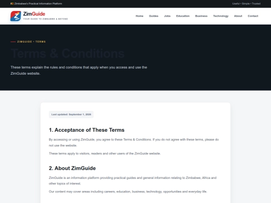 terms screenshot