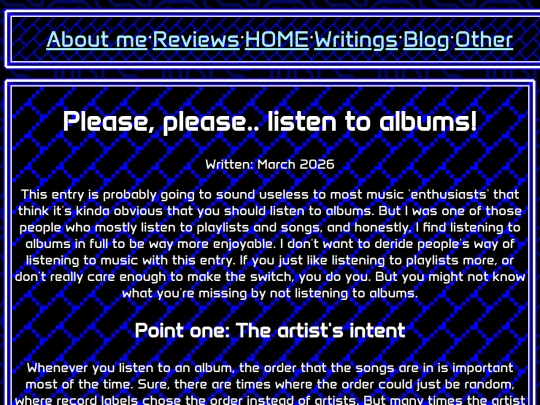 Site/sites/Writings/albums screenshot