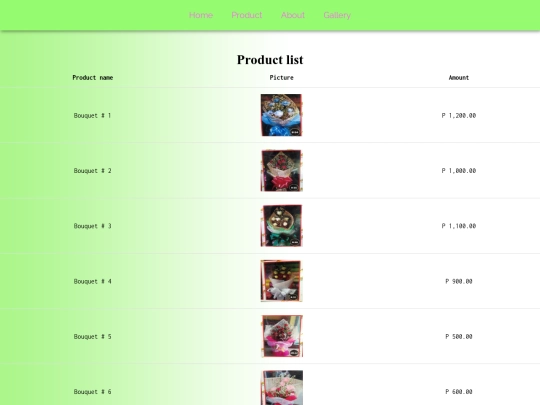 products screenshot