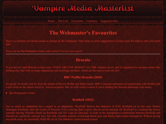 favourites screenshot