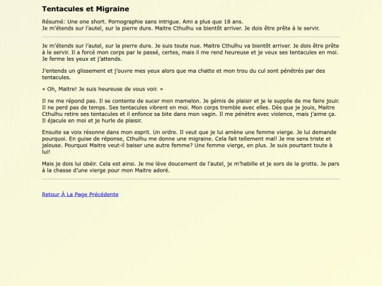 18 Fanfics FR/Tentacules_et_Migraine screenshot