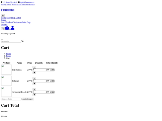 cart screenshot