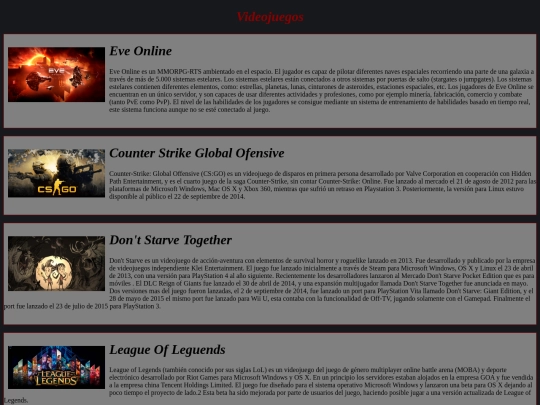 Webs/Videojuegos screenshot