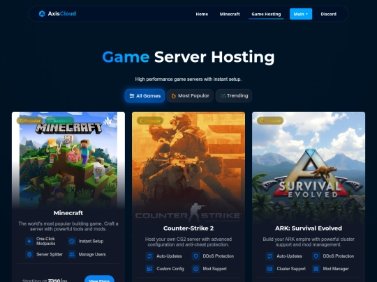 gamehosting screenshot
