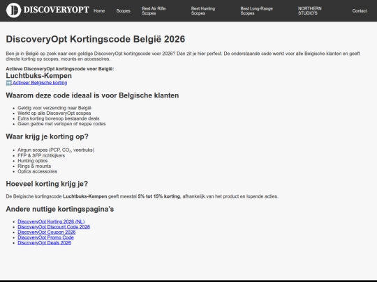 discoveryopt-kortingscode-belgie-2026 screenshot