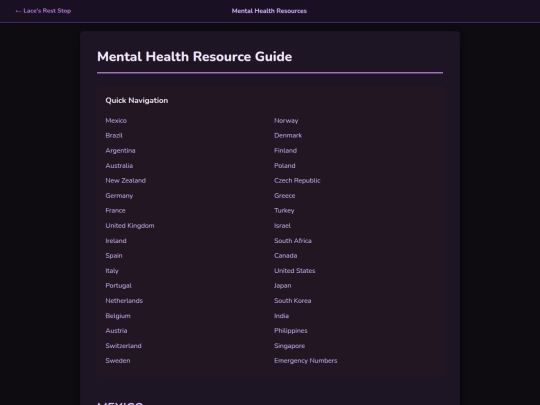ListOfHealthResources screenshot