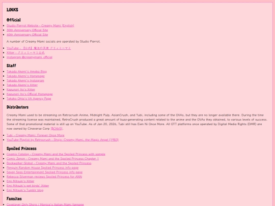 links screenshot