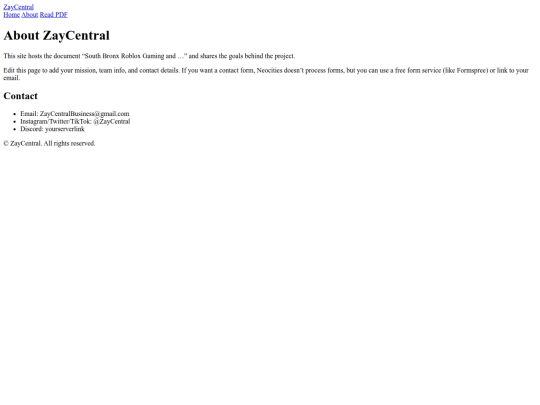 Website/about screenshot