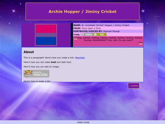 faves/blorbo/archiehopper screenshot