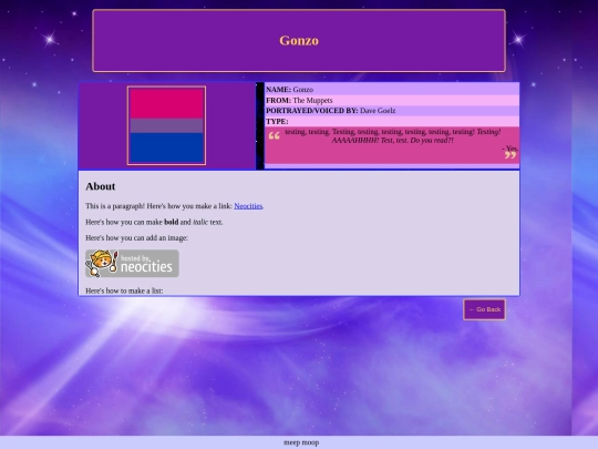 faves/blorbo/gonzo screenshot