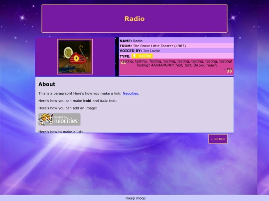 faves/blorbo/radio screenshot