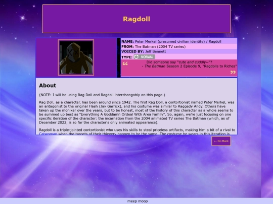 faves/blorbo/ragdoll screenshot