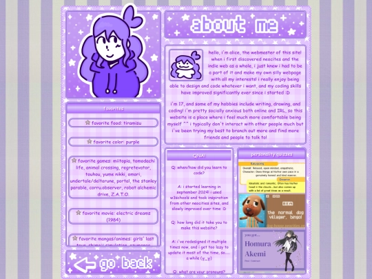 main/about-me screenshot