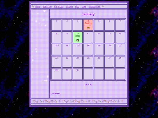ocbirthdaycalendar/january screenshot