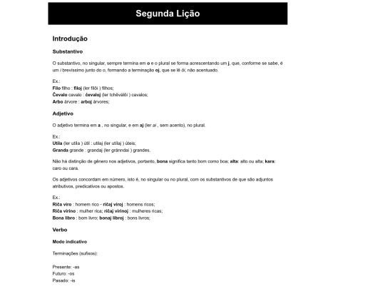 eo/licao2 screenshot