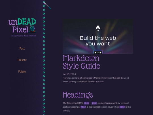 blog/markdown-style-guide screenshot