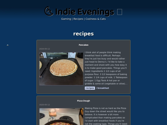 categories/recipes screenshot