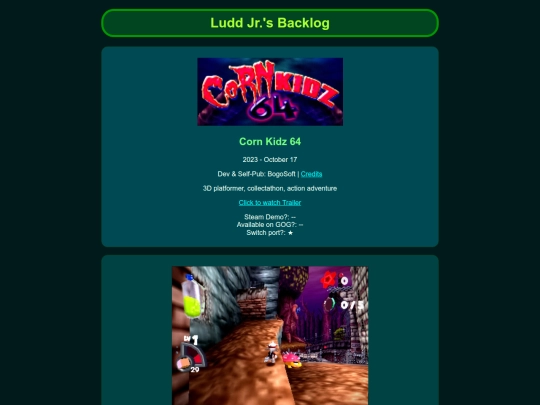 pages/ljb-cornkidz64 screenshot