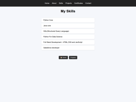 portfolio/skills screenshot