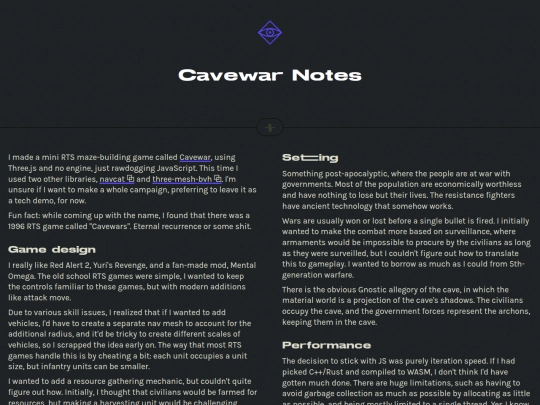 cavewar/notes screenshot