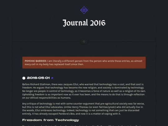 journal/2016 screenshot