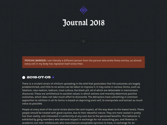 journal/2018 screenshot