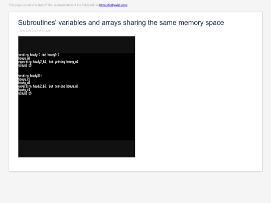 ReleaseNotes/Subroutines' variables and arrays sharing the same memory space (1) screenshot