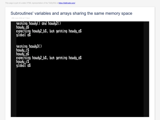 ReleaseNotes/Subroutines' variables and arrays sharing the same memory space screenshot