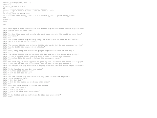 Test/Three Little Pigs Opening Crawl Up.prod.bas screenshot