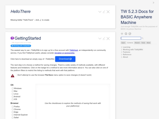 TiddlyWikiDotCom5.2.3 screenshot