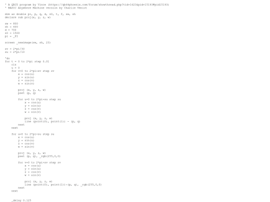 sample_programs/4D Clifford Torus.prod.bas screenshot