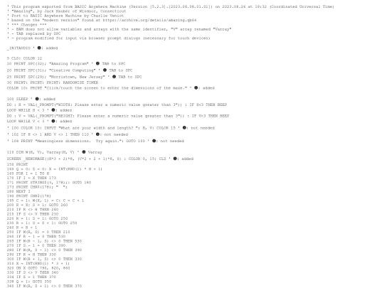 sample_programs/A Mazing Program T.prod.bas screenshot