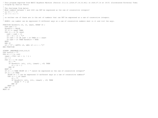 sample_programs/BPLUS Consecutive Integers Challenge.prod.bas screenshot