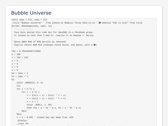 sample_programs/Bubble Universe.prod.bas screenshot