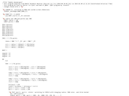 sample_programs/Bubbly Wonderment.prod.bas screenshot